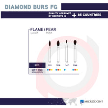 Load image into Gallery viewer, FG Diamond Burs Restorative Flame/Pear
